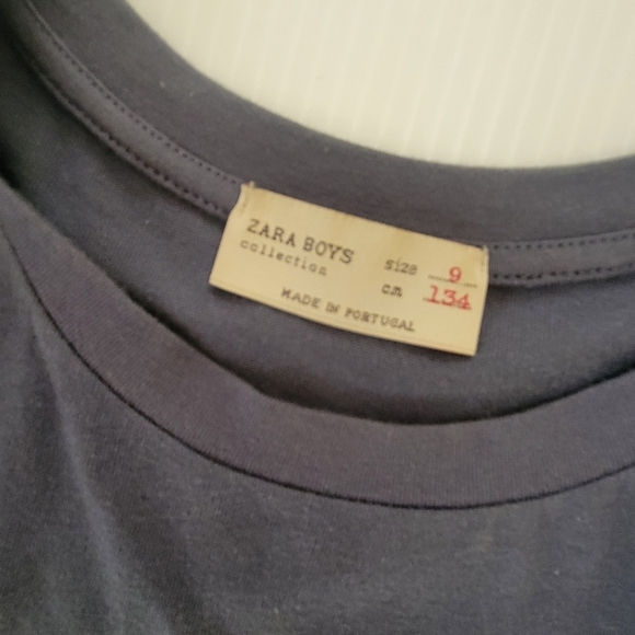 Zara Boys Sequined Weekend Navy Tee Shirt Size M 8 - Picture 3 of 5
